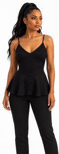 Divided by H&M Black Shimmer Peplum Top