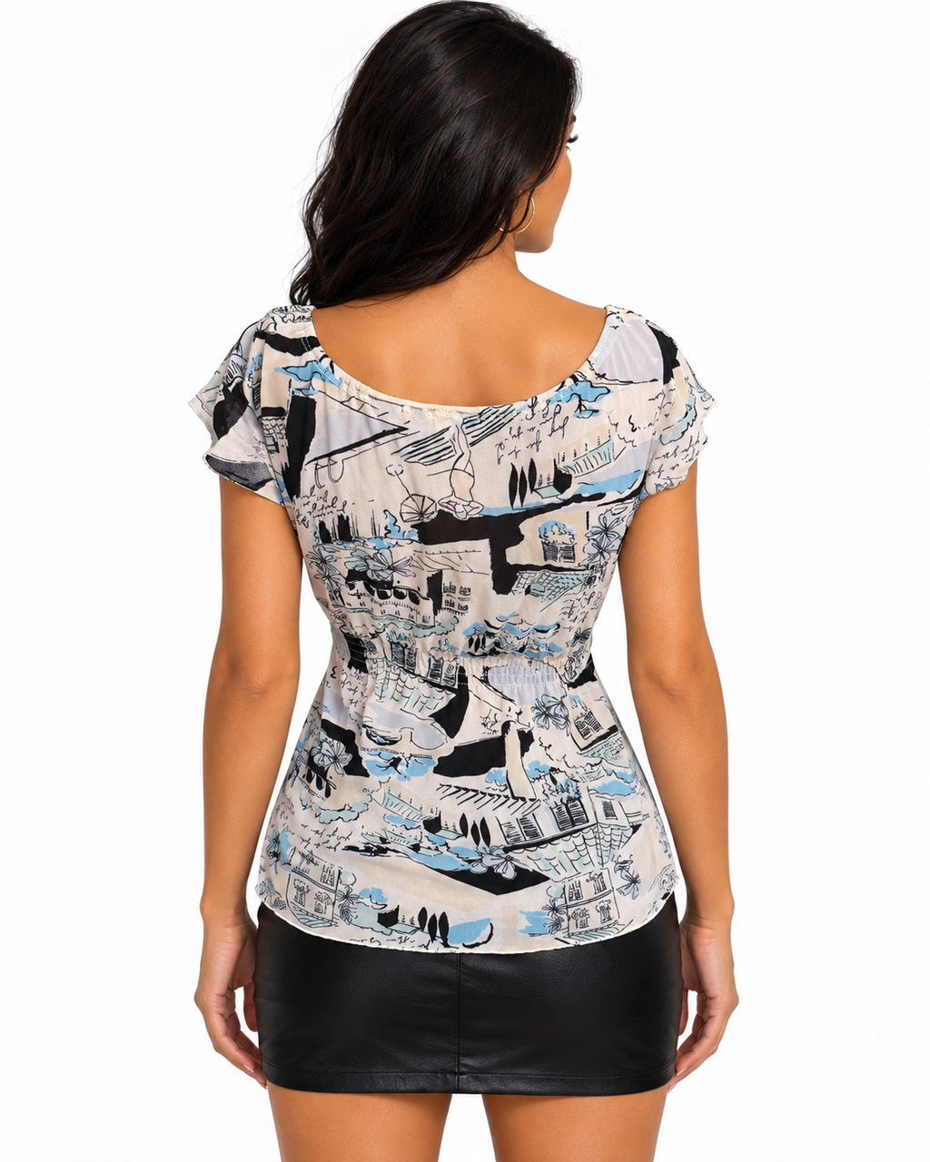 New York & Company Printed Empire Waist