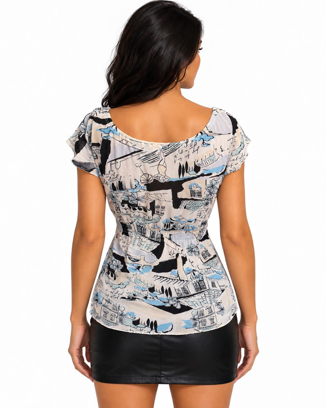 New York & Company Printed Empire Waist