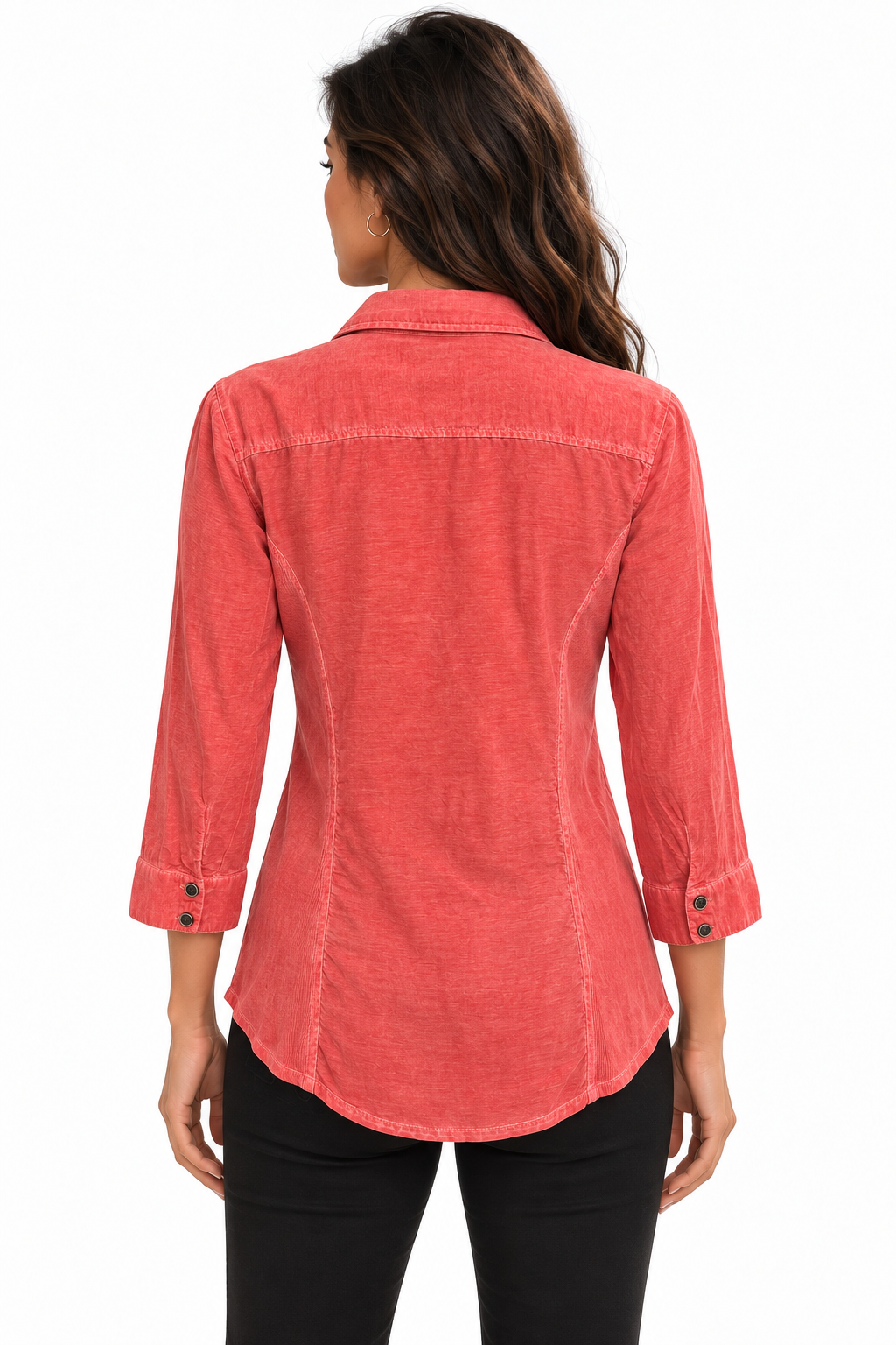Style & Co. Coral Button-Front Tunic Shirt Size