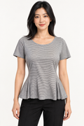 Ann Taylor Striped Peplum Top