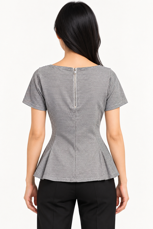 Ann Taylor Striped Peplum Top