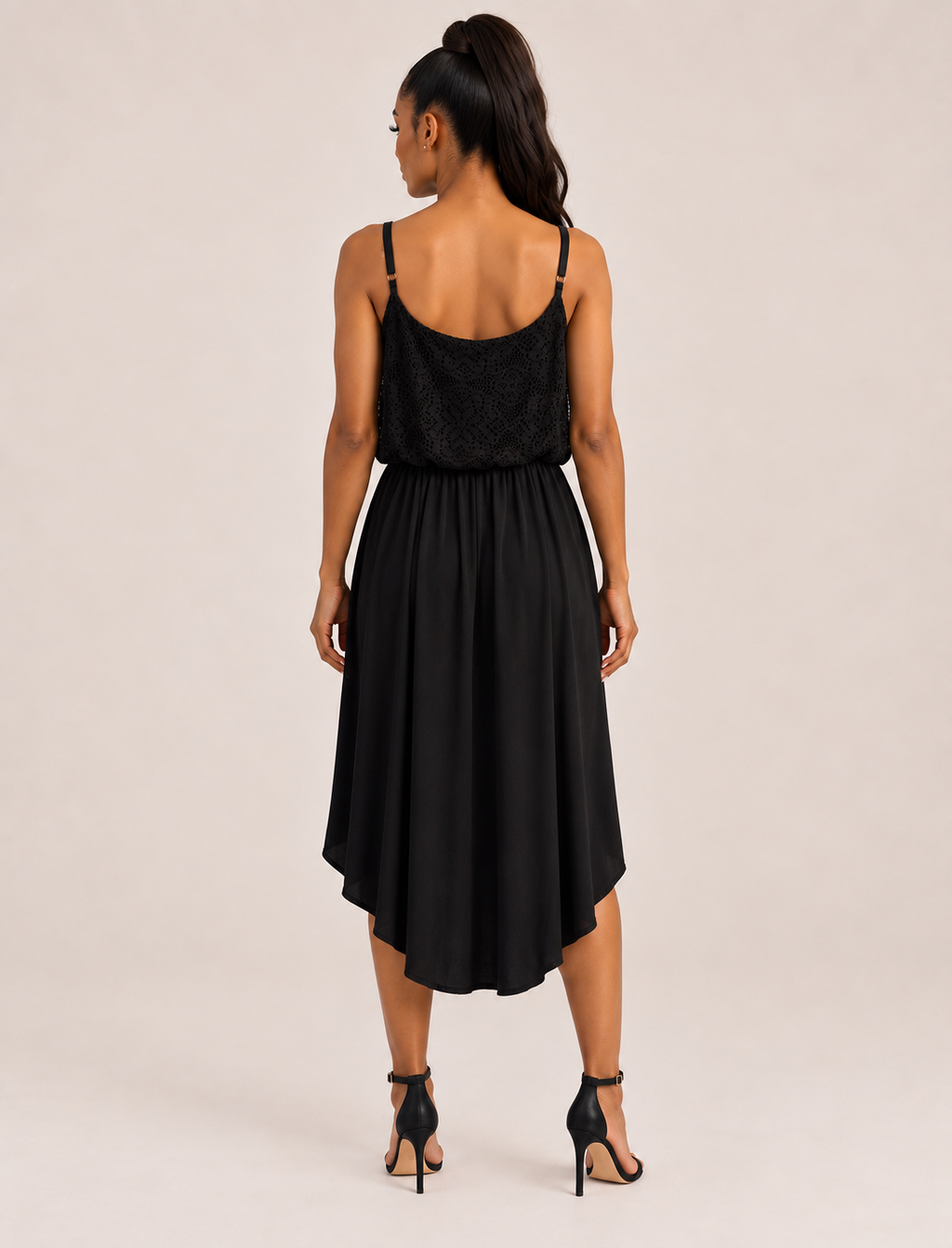 Bongo Black Lace High-Low Dress