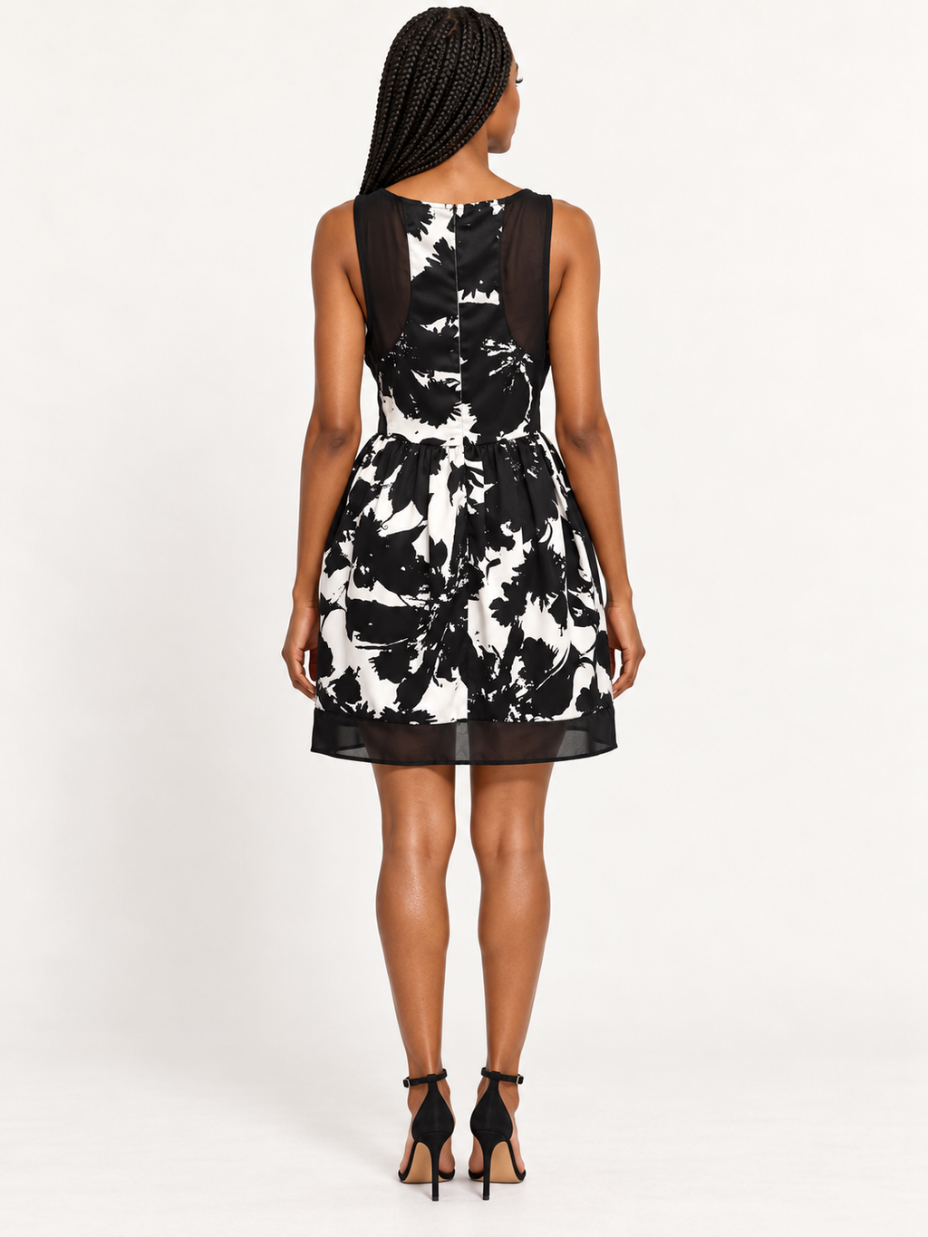Mustard Seed Black & White Floral Dress