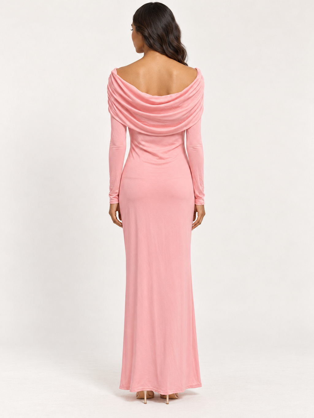 Untitled Pretty Garden Pink Off-Shoulder Maxi Dress