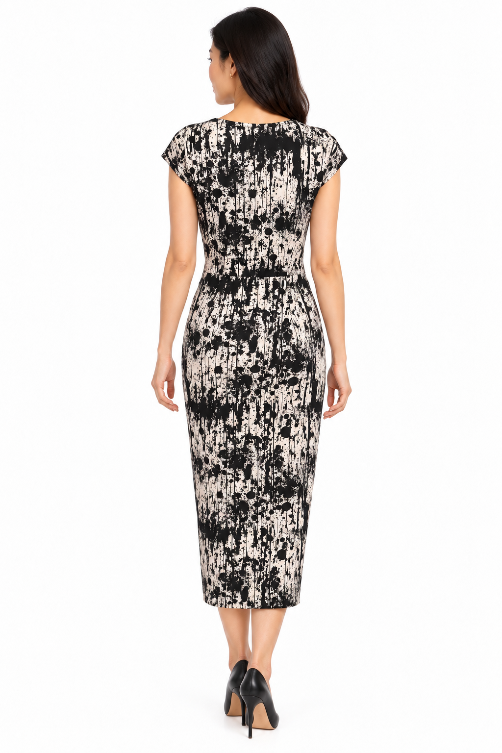 Boohoo Black Abstract Print Dress