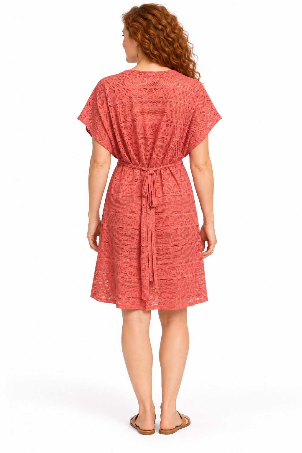 Jordan Taylor Coral Openwork CoverUp Dress – XL (Underlayer Not Included)