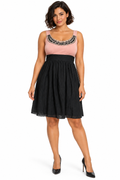 Xhilaration Embellished Pink & Black Dress