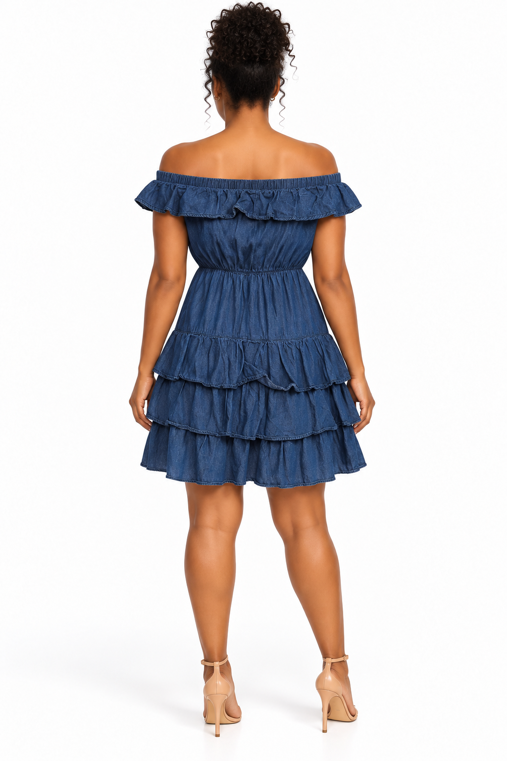 Boom Boom Jeans Blue Off-Shoulder Ruffle Dress