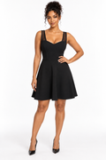 Forever 21 Black Fit-and-Flare Dress with Sheer Straps