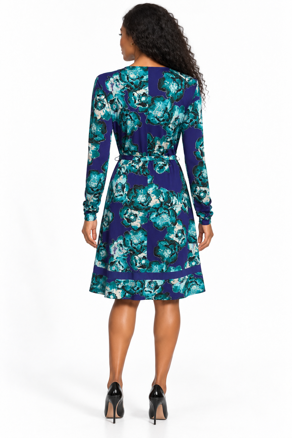 Simply Vera Purple & Teal Floral Wrap-Style Dress