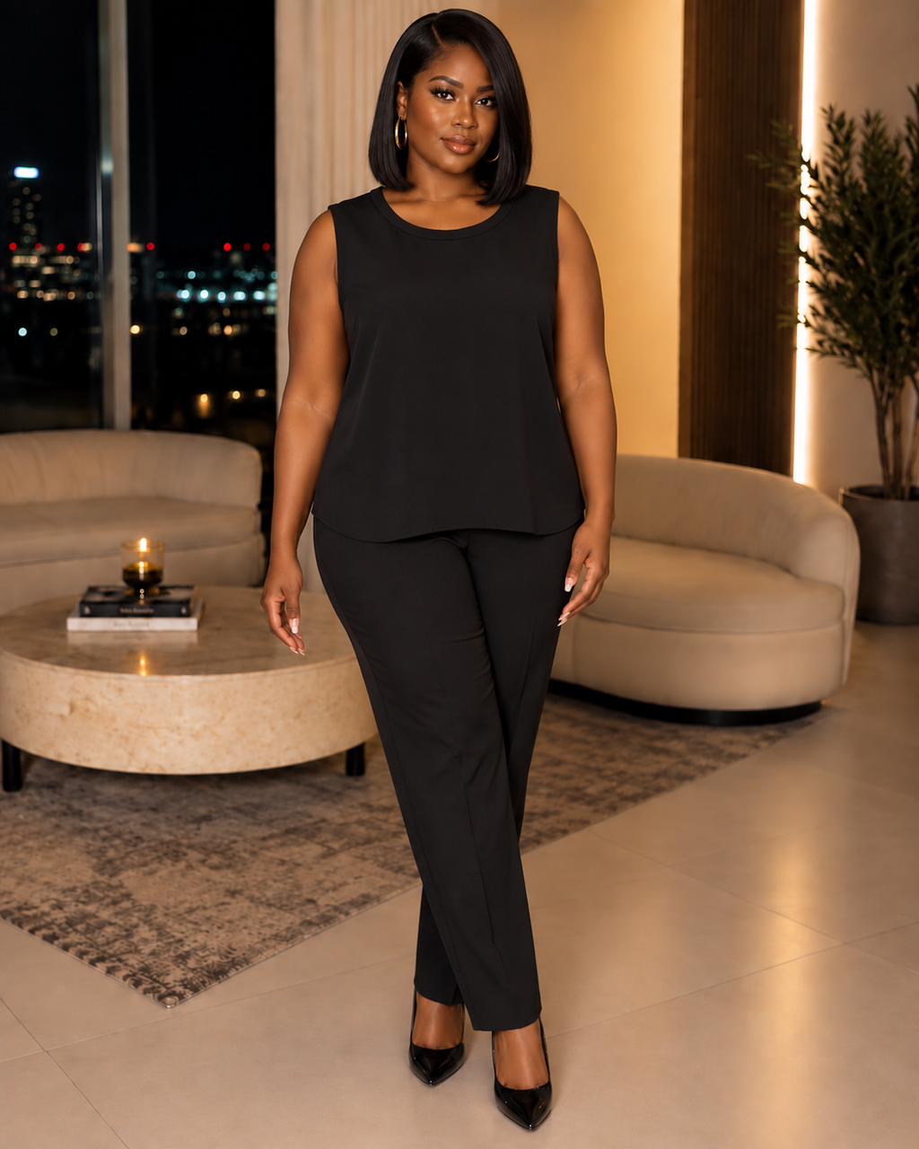 Ann Taylor Black Sleeveless Top