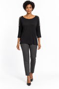 Lily Rose Black Silver-Accent Top