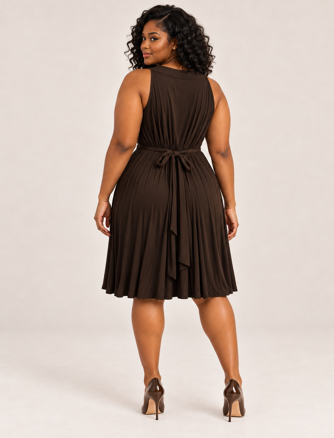 Mixit Chocolate Brown Embellished Dress
