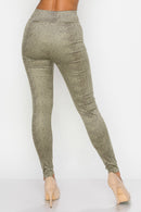 Embossed Snake Print Top And Leggings Set