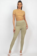 Self-Tie Ribbon Front Cutout Crop Top