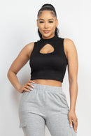 Mock Keyhole-Front Crop Top