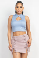 Mock Keyhole-Front Crop Top