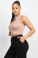 Mock Keyhole-Front Crop Top