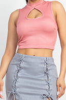 Mock Keyhole-Front Crop Top