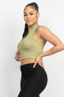 Mock Keyhole-Front Crop Top